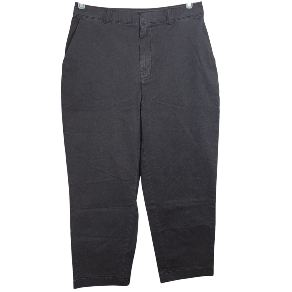 Gap Cropped Chinos Straight Up Everyday Straight Khaki Black Pants Size 6